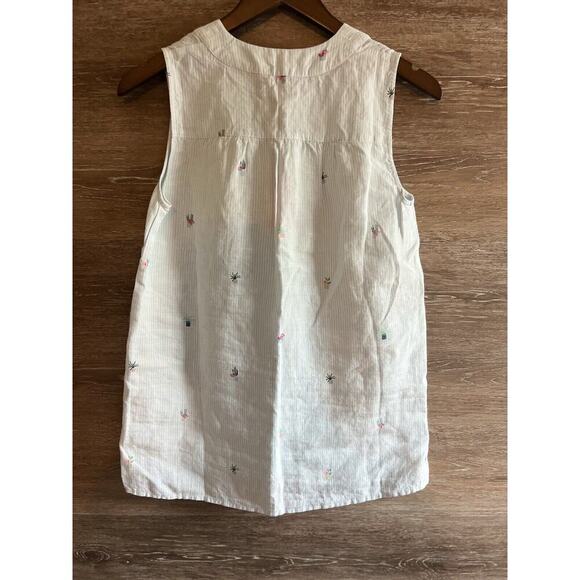 Joules Juliette Top 100% Linen Size 2 Small Top Sleeveless V Neck UK - Picture 5 of 7